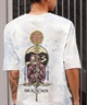 ELEMENT エレメント メンズ 半袖 Tシャツ オーバーサイズ バックプリント ティンバーロゴ ヴィンテージ風 死神モチーフ BE021-253(WHT-M)