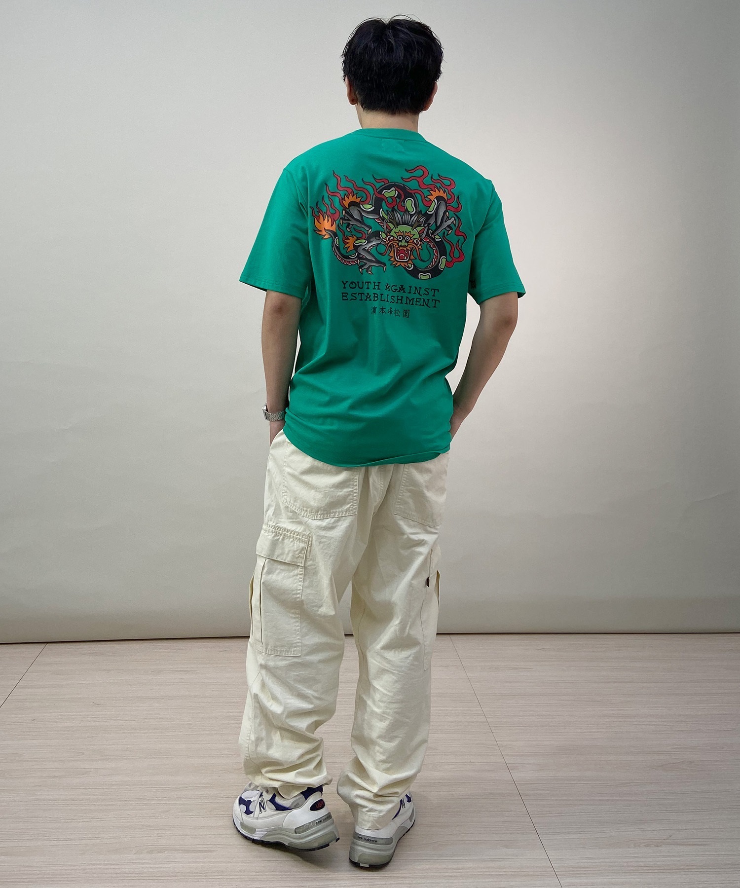 VOLCOM ボルコム メンズ 半袖 Tシャツバックプリント ドラゴン 龍 モチーフ AF312401(EMG-M)