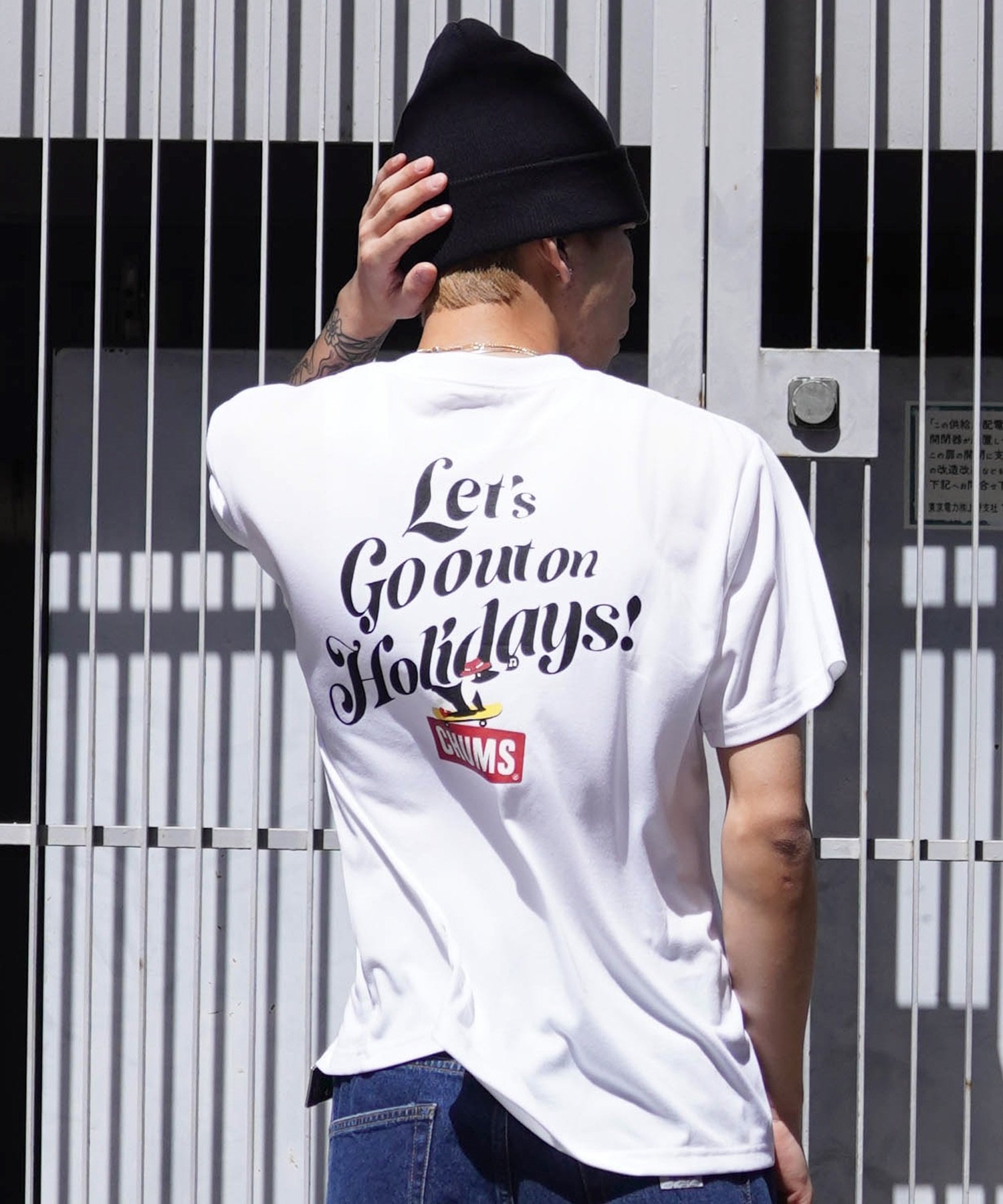 CHUMS/チャムス Let's Go out on Holidays! Work Out Dry T レッツゴーアウト クルーネック CH01-2377(D001-M)