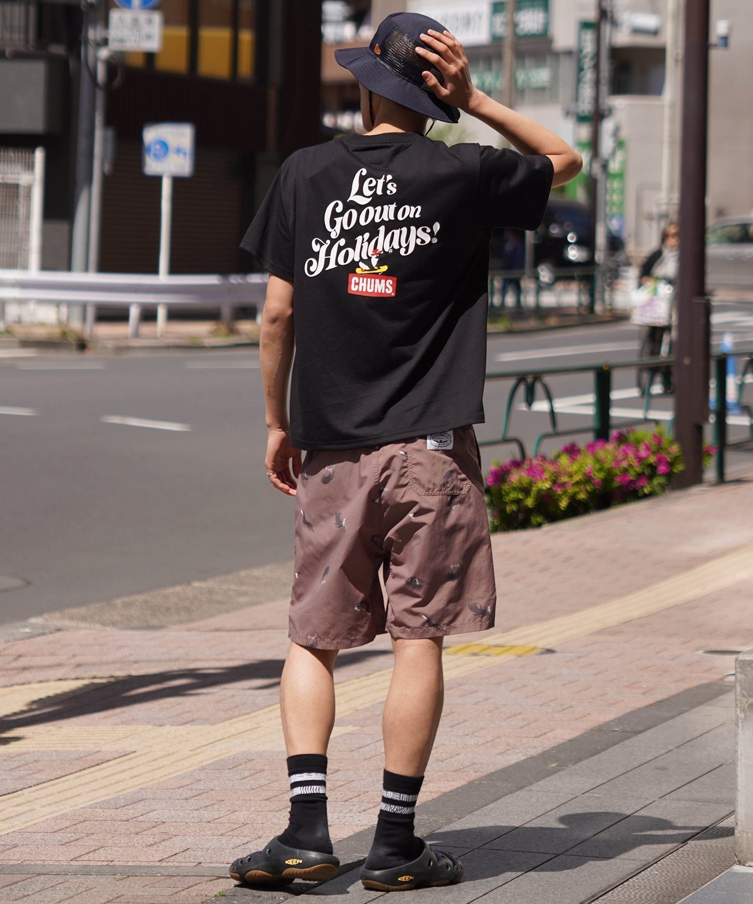 CHUMS/チャムス Let's Go out on Holidays! Work Out Dry T レッツゴーアウト クルーネック CH01-2377(D001-M)