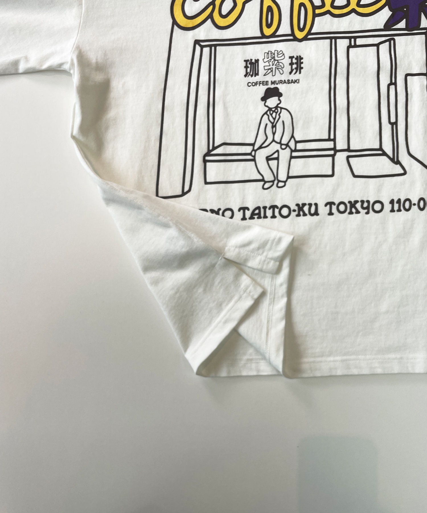 DEAR LAUREL ディアローレル メンズ 半袖 Tシャツ "Coffee MURASAKI" バックプリント 吸水速乾 D24S2109(WHT-M)