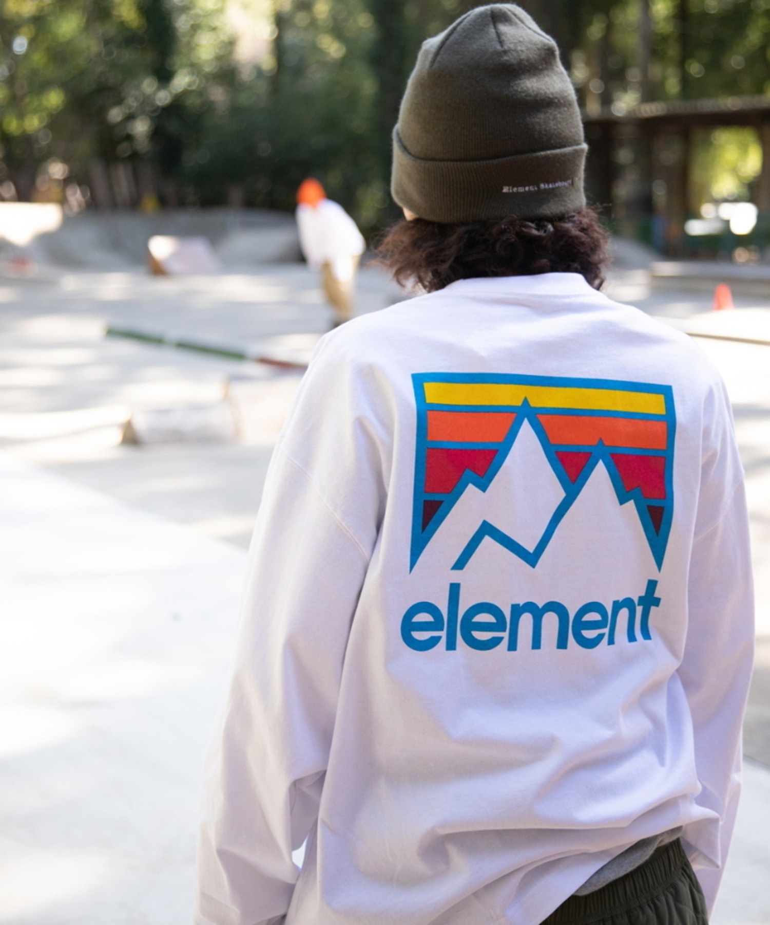 ELEMENT/エレメント JOINT LS メンズ 長袖 Tシャツ ロンT オーバーサイズ クルーネック バックプリント BD022-059(FBK-M)