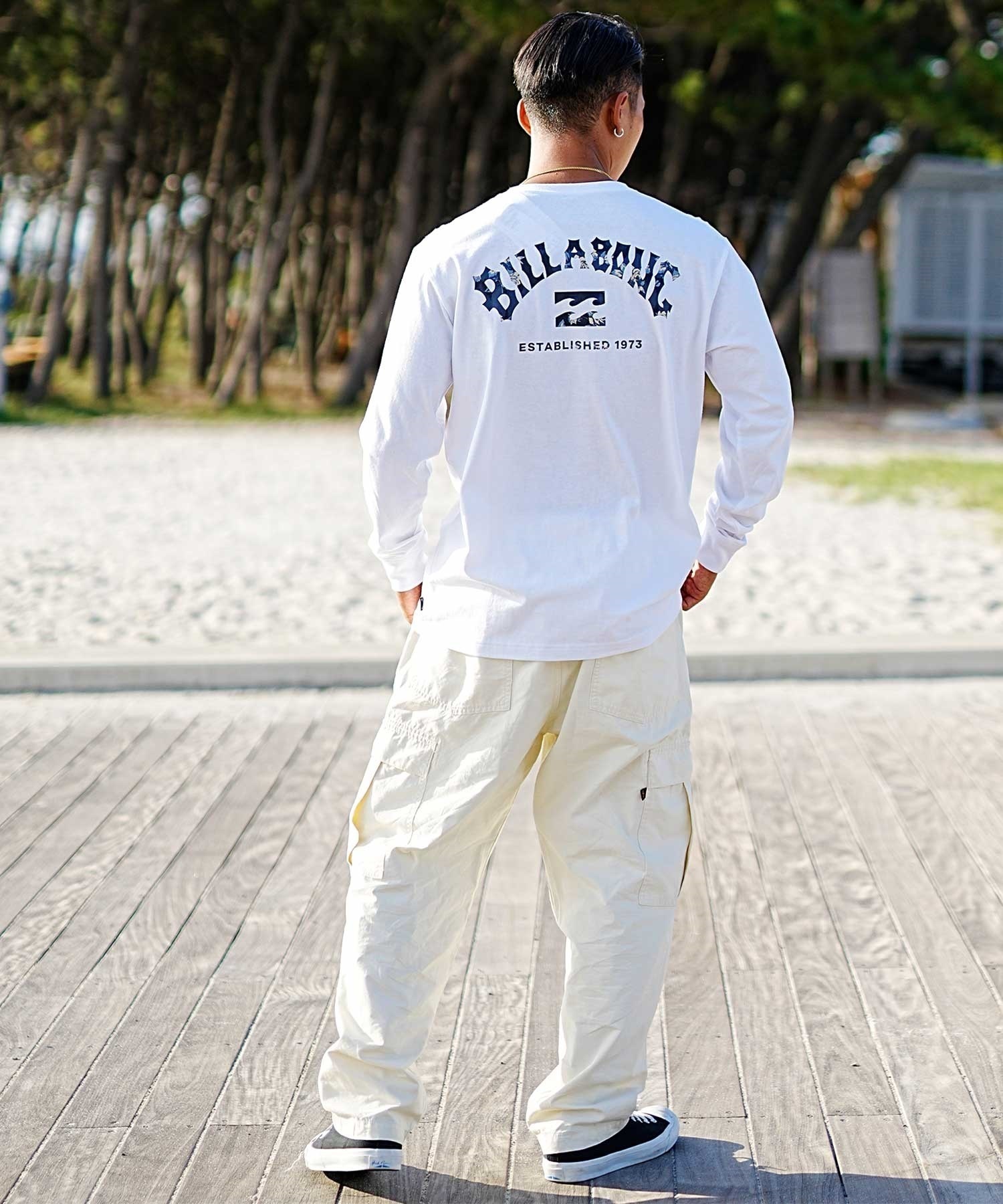 BILLABONG ビラボン BE011-050 メンズ 長袖 Tシャツ ロゴ ロンT バックプリント クルーネックロンT(WHT-M)
