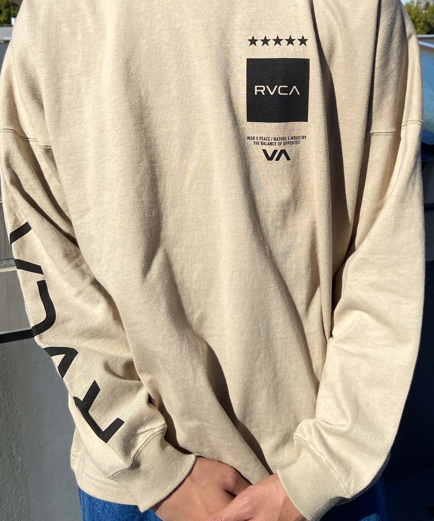 RVCA ルーカ メンズ 長袖 Tシャツ ロンT バックプリント スリーブロゴ ヘビーウェイト ワイドフィット BE041-056(BLK-S)
