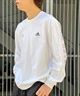 adidas アディダス メンズ レディース 長袖 Tシャツ ロンＴ スリーブプリント クルーネック オーバーサイズ JSY26(WT/BK-M)