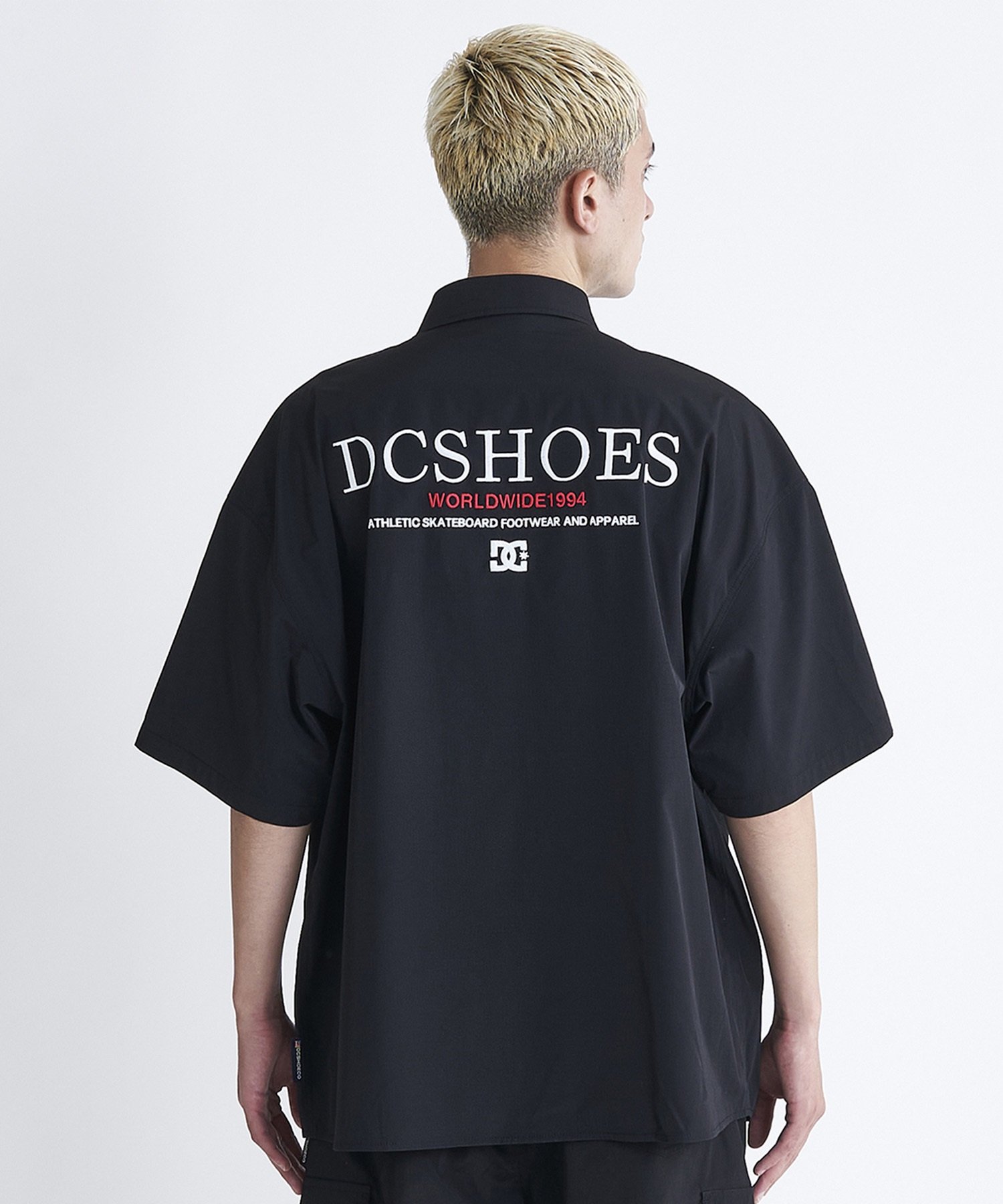 DC ディーシー メンズ 半袖シャツ バックロゴ 刺繍 ビッグシルエット セットアップ対応 DSH242001(LBL-M)