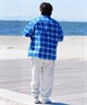 ELEMENT エレメント オンブレチェックシャツ メンズ オープンカラーシャツ オーバーサイズサマーシャツ BE021-124(FBK-M)
