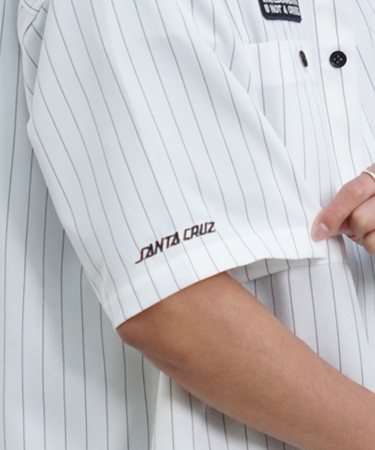 【ムラサキスポーツ限定】 SANTACRUZ サンタクルーズ メンズ 半袖シャツ ワークシャツ ストライプ柄 502241204(ST/BL-M)