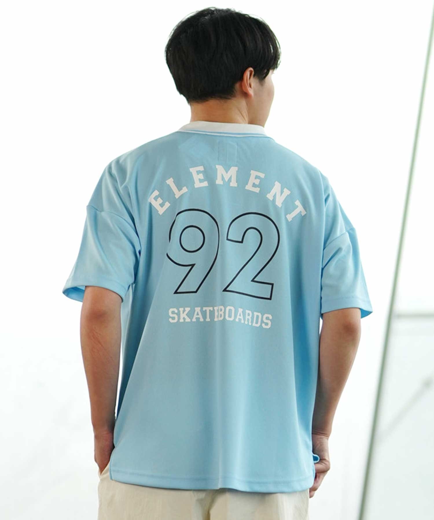 【マトメガイ対象】ELEMENT エレメント BE021-170 メンズ 半袖 Tシャツ ゲームシャツ フットボール 90年代 レギュラー シルエット(FBK-M)