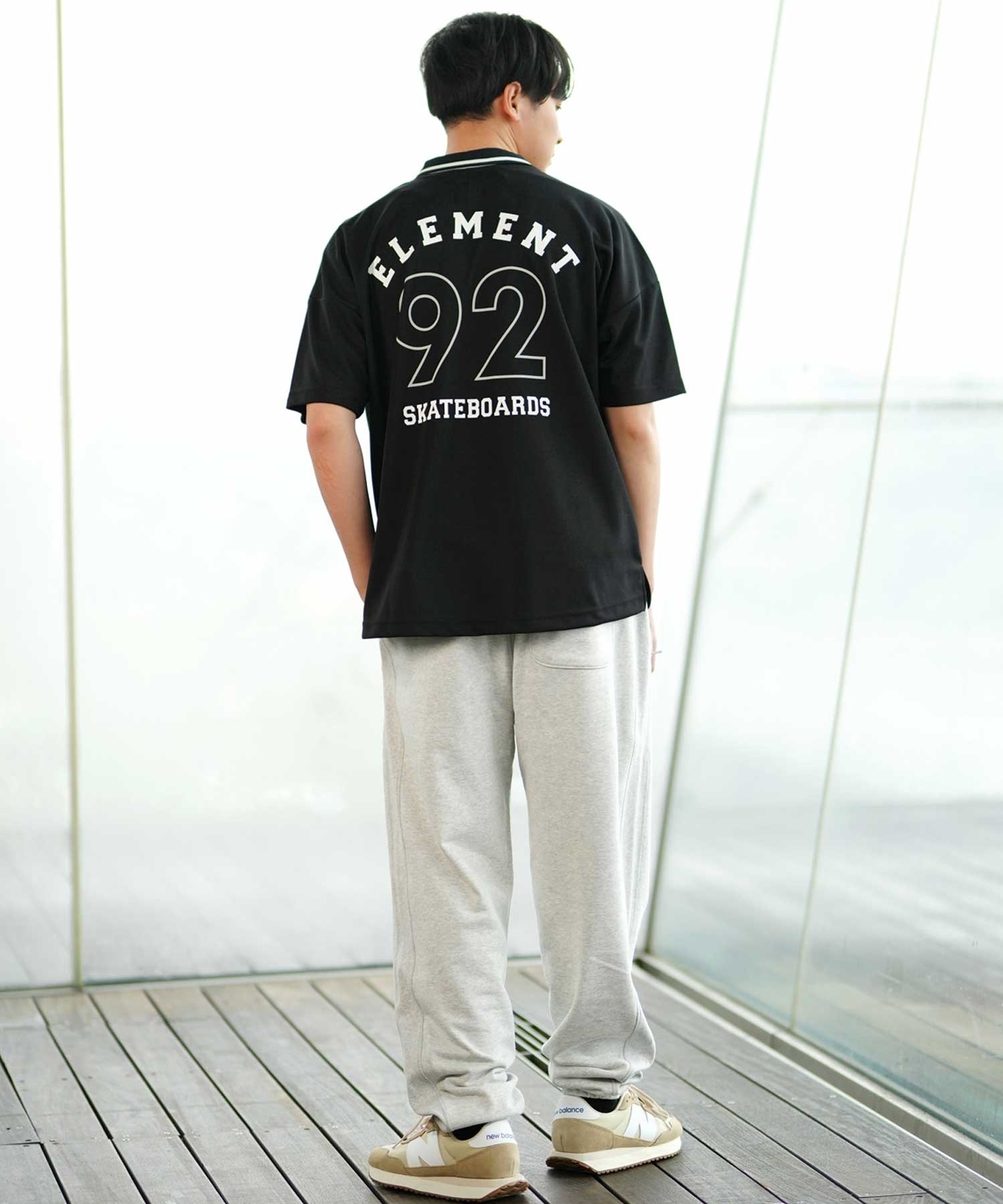 【マトメガイ対象】ELEMENT エレメント BE021-170 メンズ 半袖 Tシャツ ゲームシャツ フットボール 90年代 レギュラー シルエット(BLU-M)