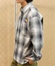 【ムラサキスポーツ別注】THRASHER/スラッシャー オンブレチェック 長袖シャツ ビッグシルエット 裾スクエア THM-24ASLSS01(GRY-M)