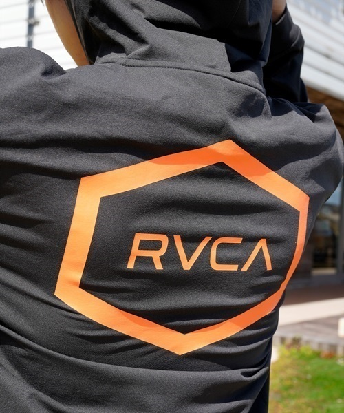 RVCA ルーカ BD041-850 メンズ ラッシュガード ジップアップパーカー 長袖 UVカット 水陸両用 ユーティリティ 速乾 KK1 D23(BKWT-S)