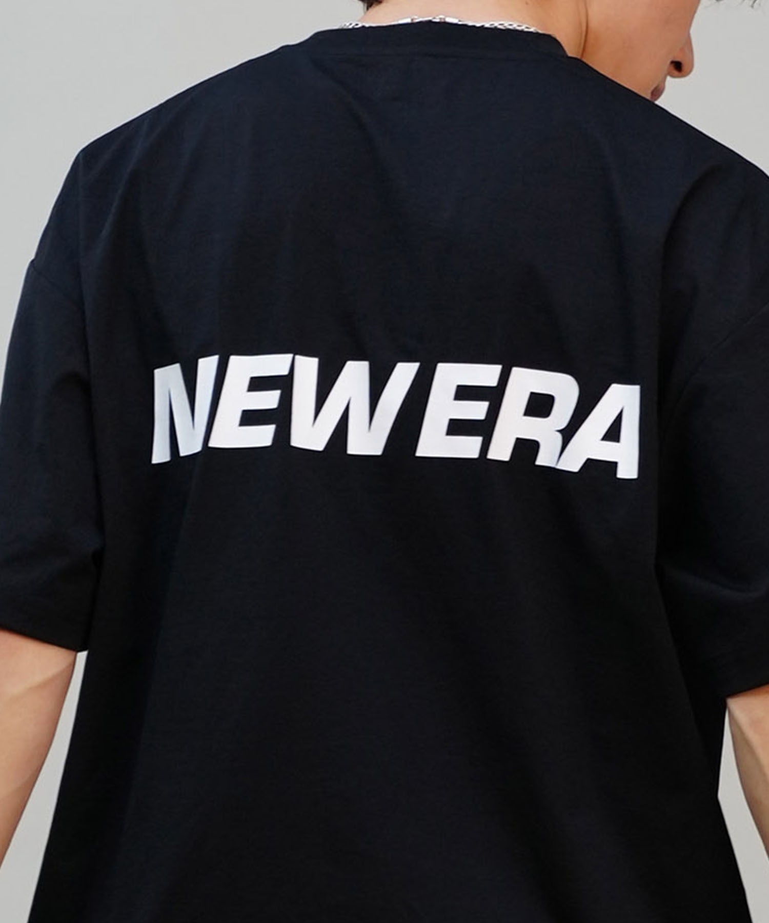 NEW ERA ニューエラ メンズ 半袖 Tシャツ ラッシュガード 水陸両用 ユーティリティ バックプリント 吸汗速乾 UVケア 14109970(BLK-M)