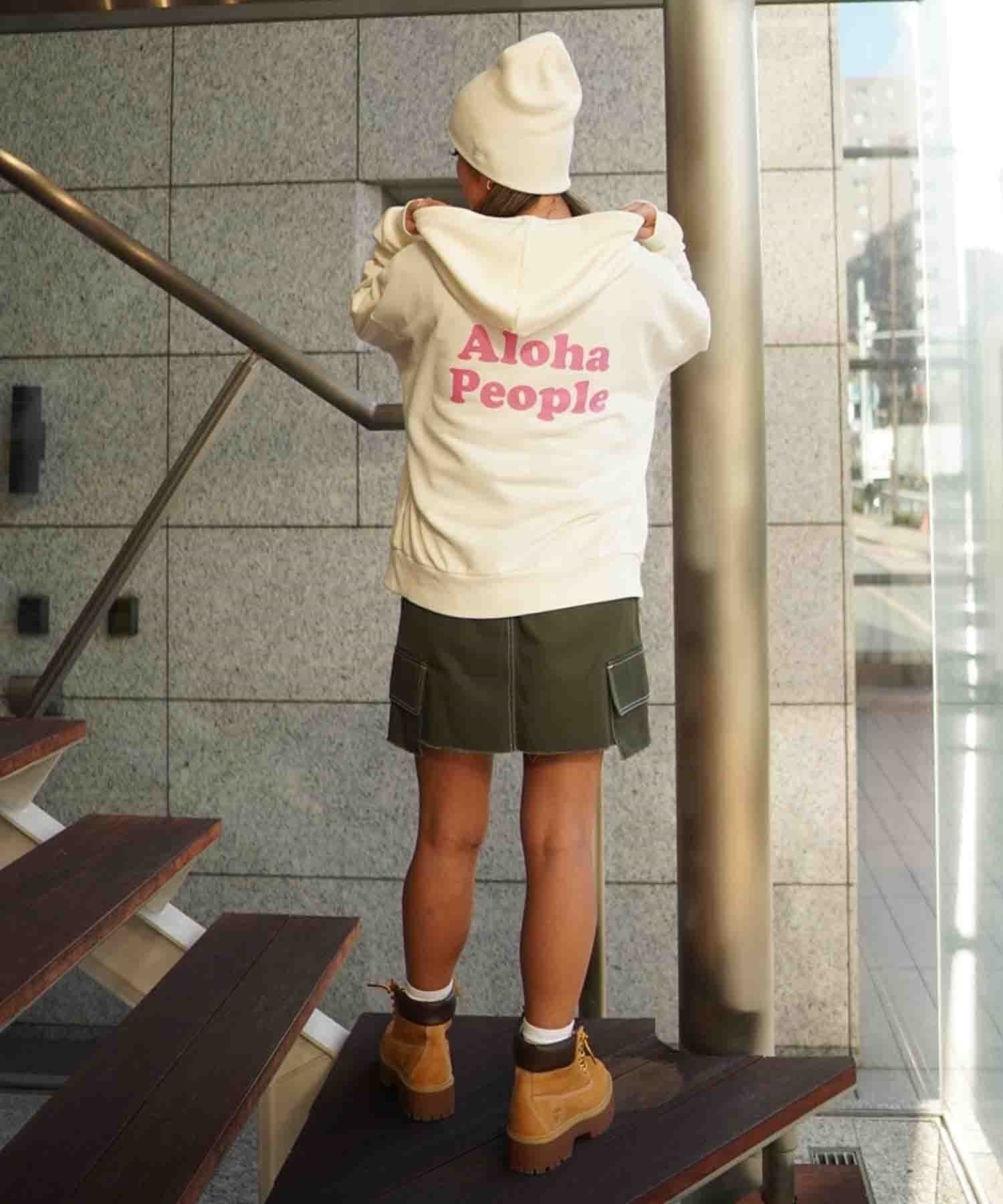 【マトメガイ対象】ALOHA PEOPLE/アロハピープル レディース フルジップパーカー 薄手 APSS2405(PINK-M)
