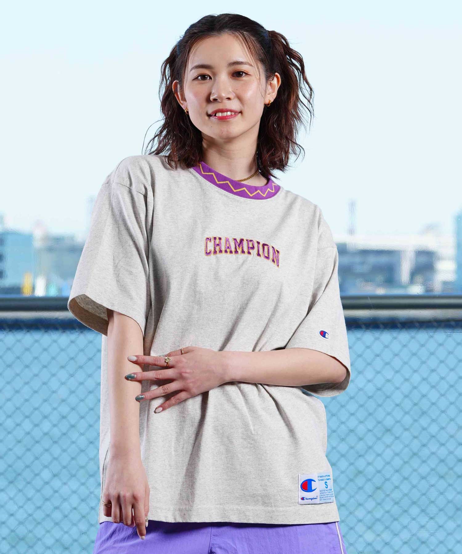 CHAMPION チャンピオン レディース 半袖 Tシャツ SHORT SLEEVE T-SHIRT C3-Z303(090-S)
