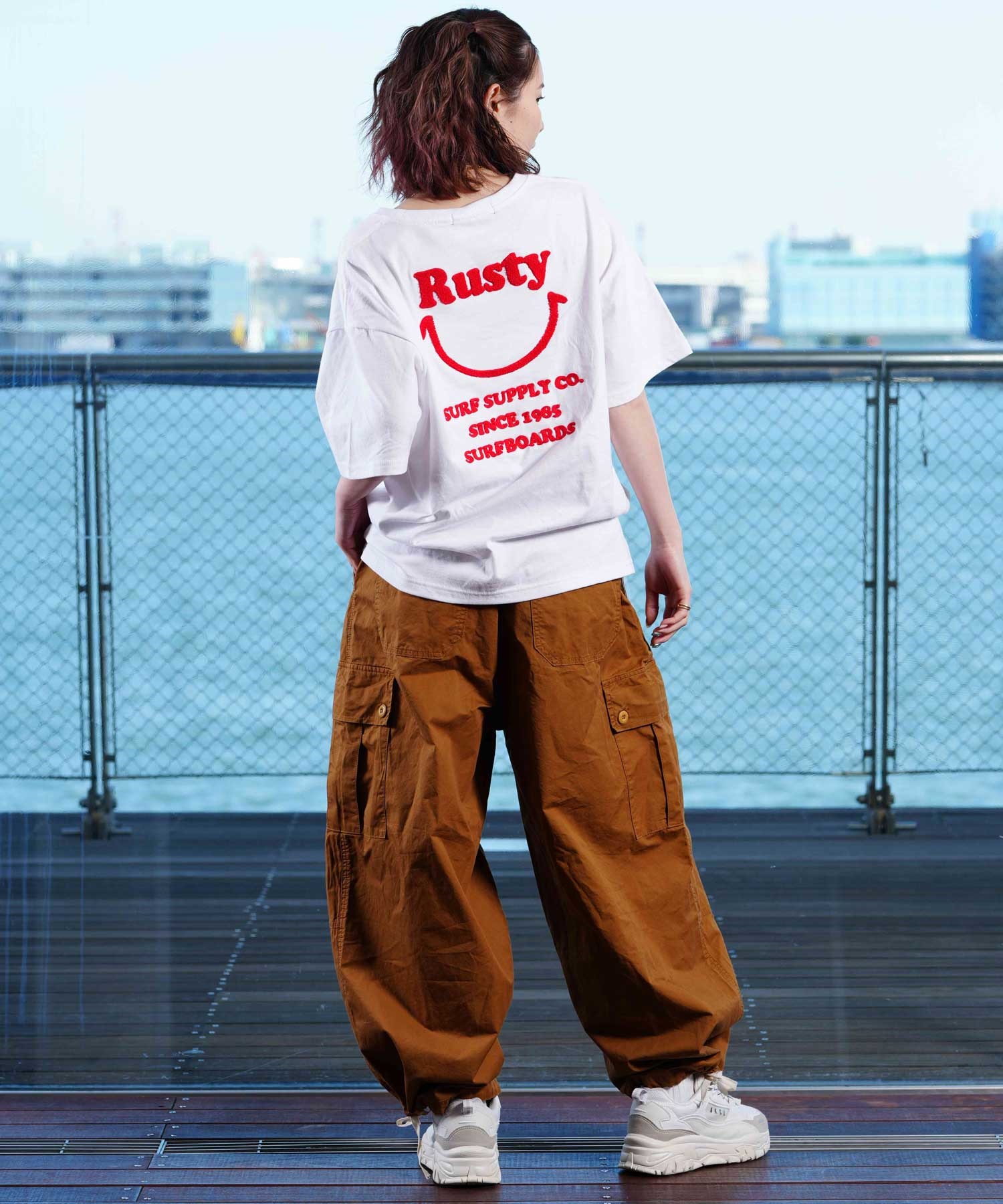 RUSTY ラスティー レディース 半袖 Tシャツ LOGO 924506(PPL-M)