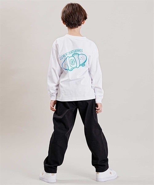 ELEMENT/エレメント キッズ SKATE LS YOUTH ロングTシャツ バックプリント スケートボード BD026-077(WHT-130cm)