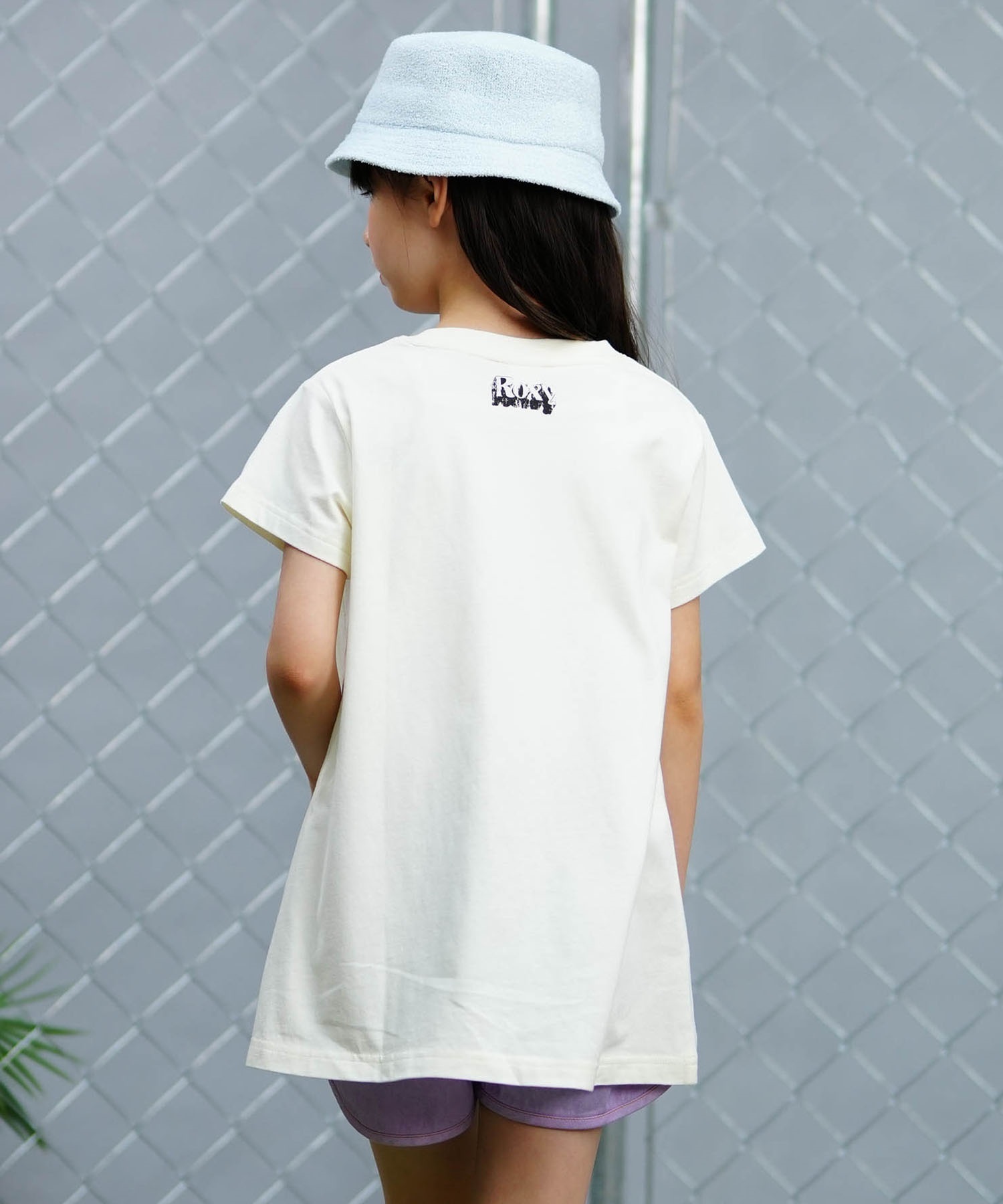 ROXY ロキシー MINI HUGGABLE ミニ ハガブル キッズ Tシャツ ワンピース ロゴ TST241119(WHT-130cm)