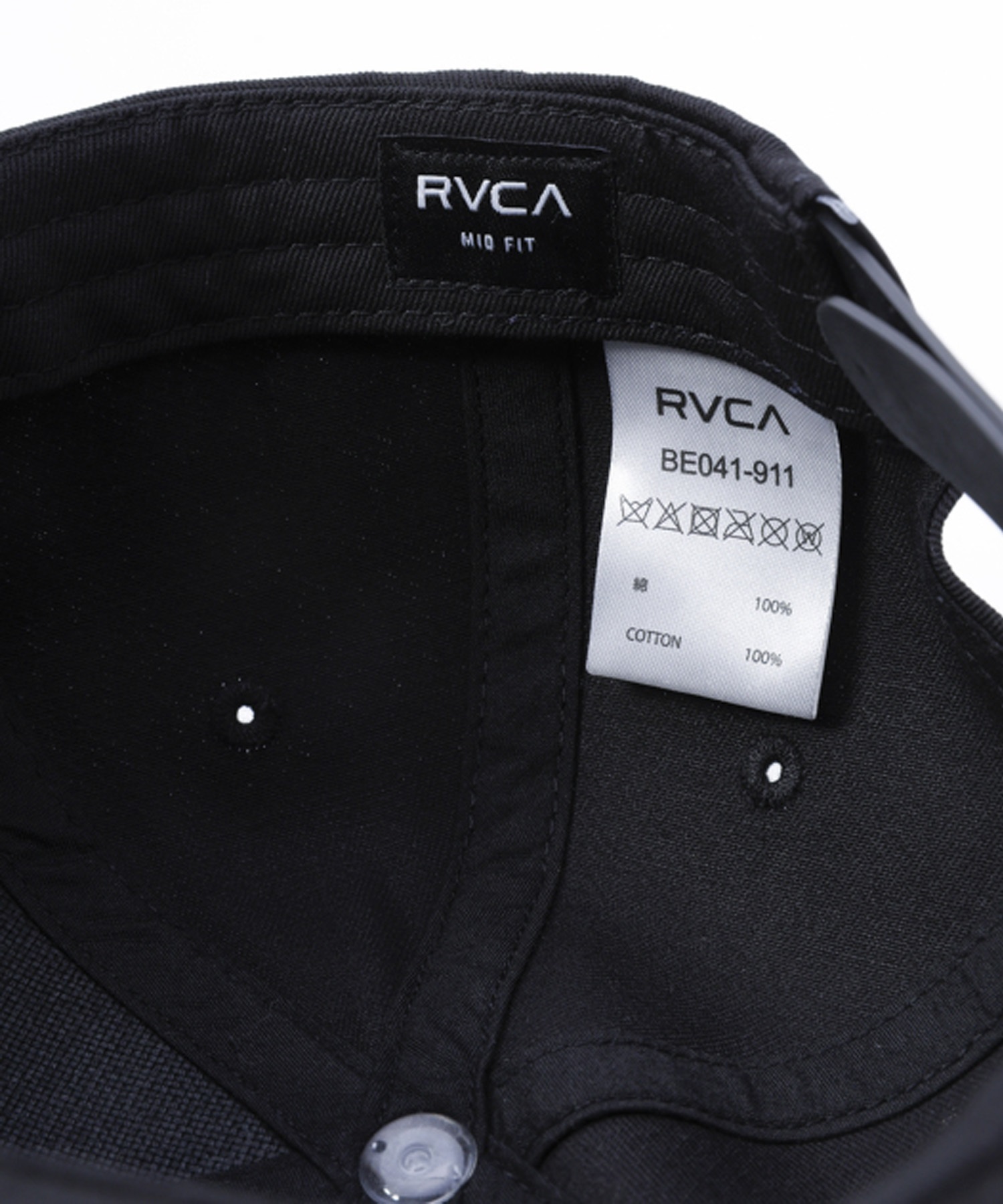 RVCA ルーカ キッズ キャップ  帽子 ロゴ 刺繍 サイズ調整可能 BE045-911(BLK-FREE)