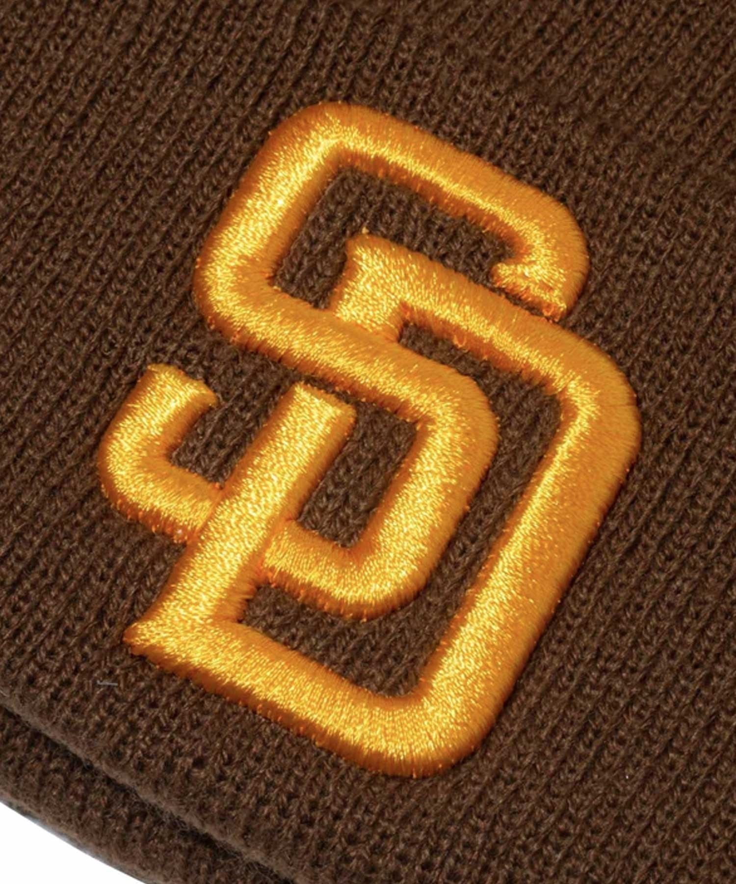 NEW ERA/ニューエラ ビーニー ベーシック カフニット MLB Team Logo サンディエゴ・パドレス ウォルナット 13751324(WAL-FREE)
