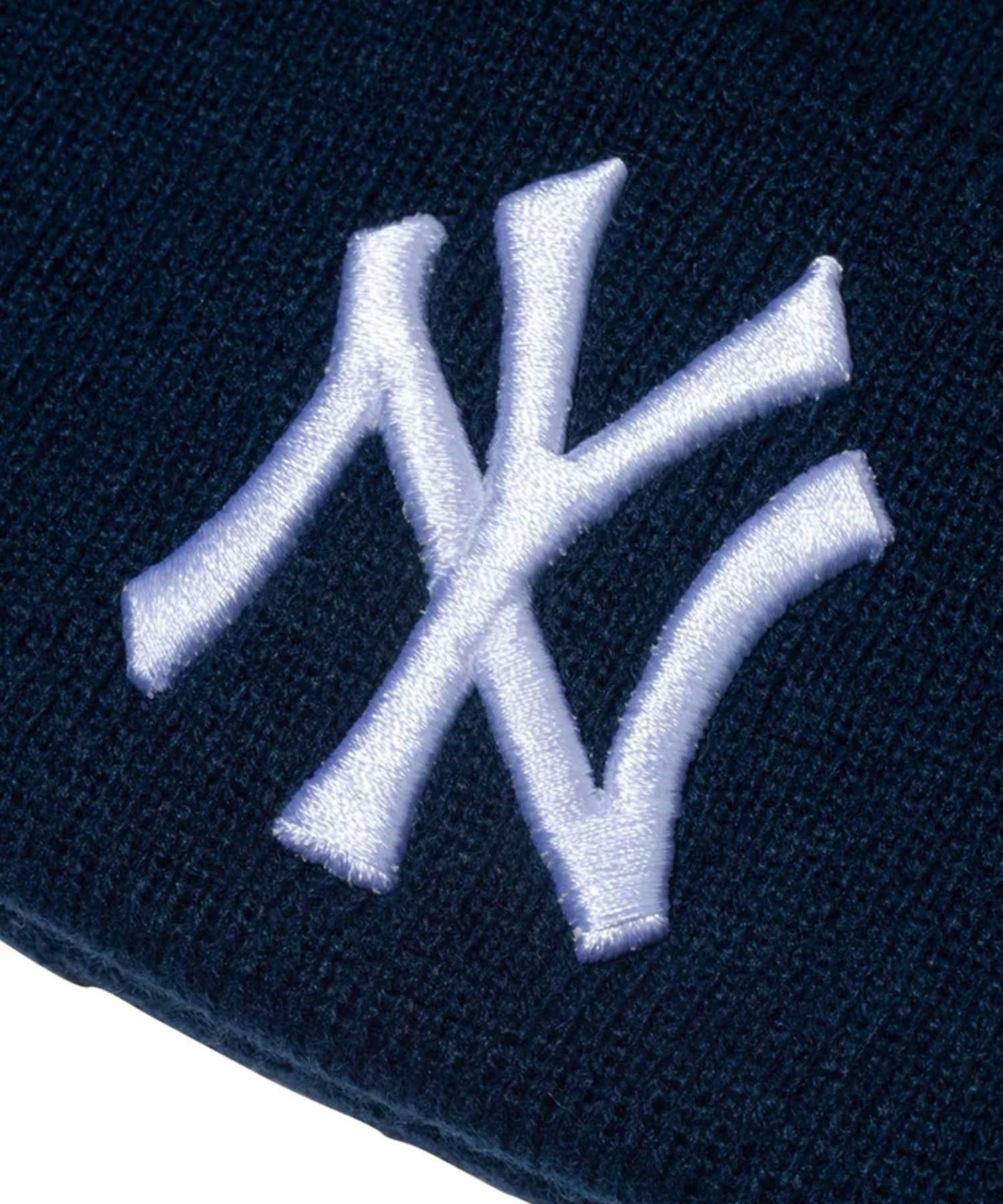 NEW ERA/ニューエラ ビーニー ベーシック カフニット MLB Team Logo ニューヨーク・ヤンキース ネイビー13751338(NVY-FREE)