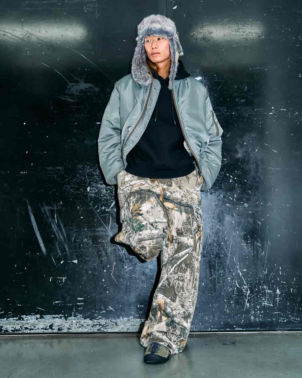 TREE CAMO フーディーストリートコーデ