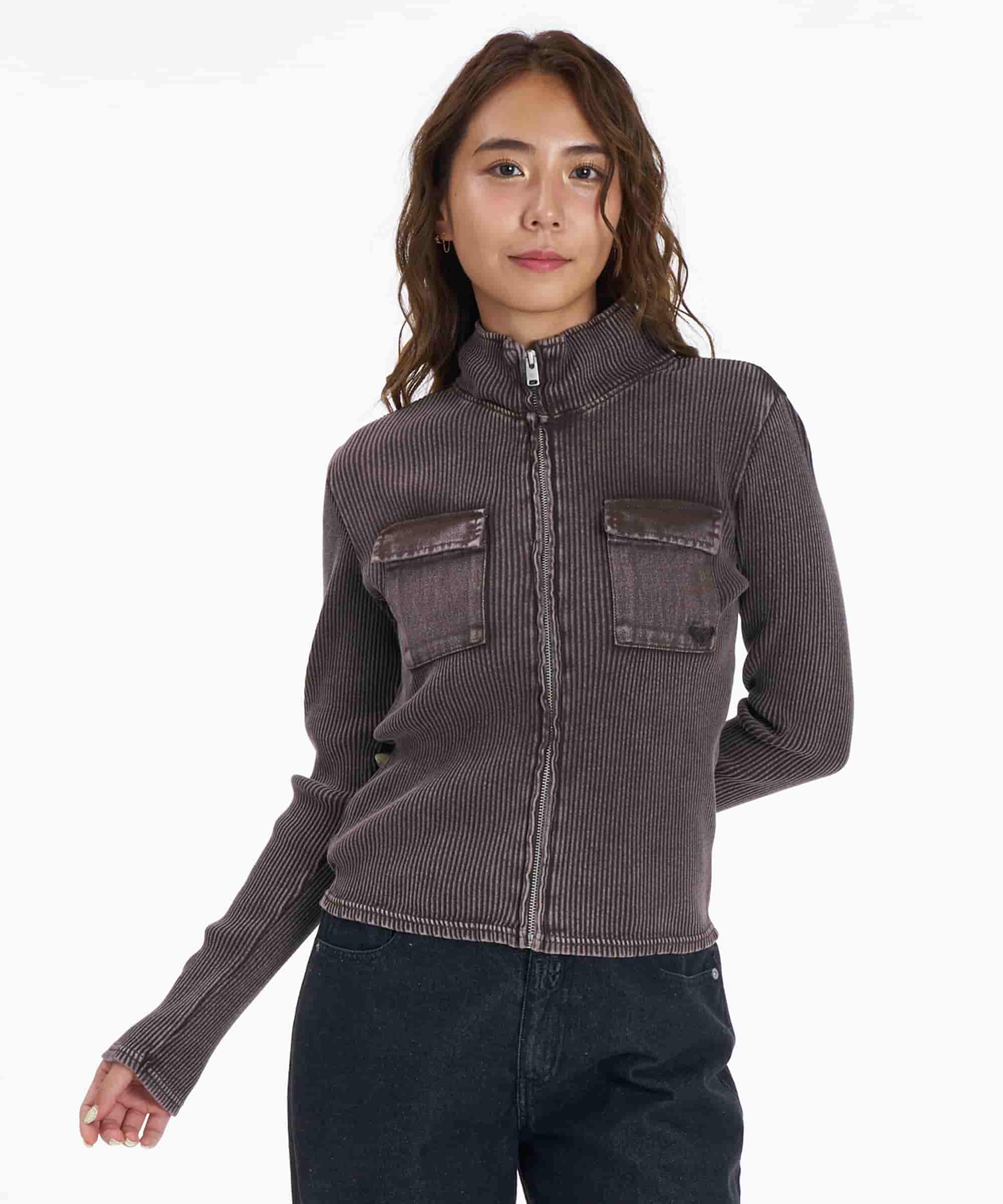 RIB KNIT JACKET（BRN）
