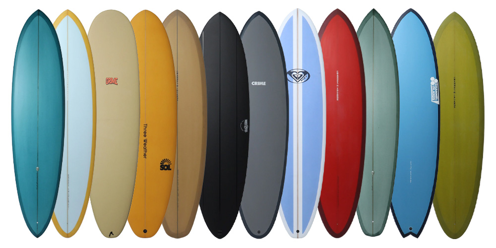 ミッドレングスボードが並んでる画像