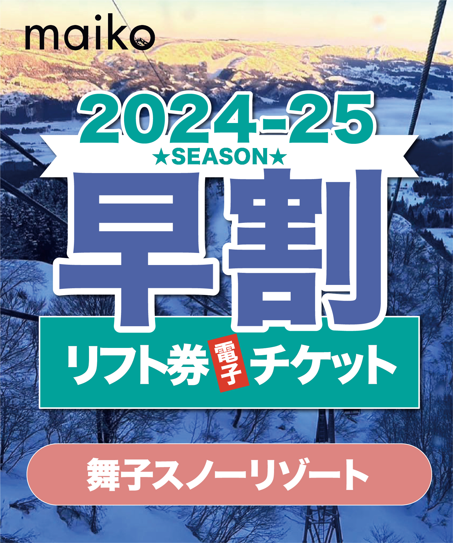 舞子スノーリゾート1日リフト券✖️2枚 舞子スノーリゾート スキー場利用券 2枚セット 【公式通販】
