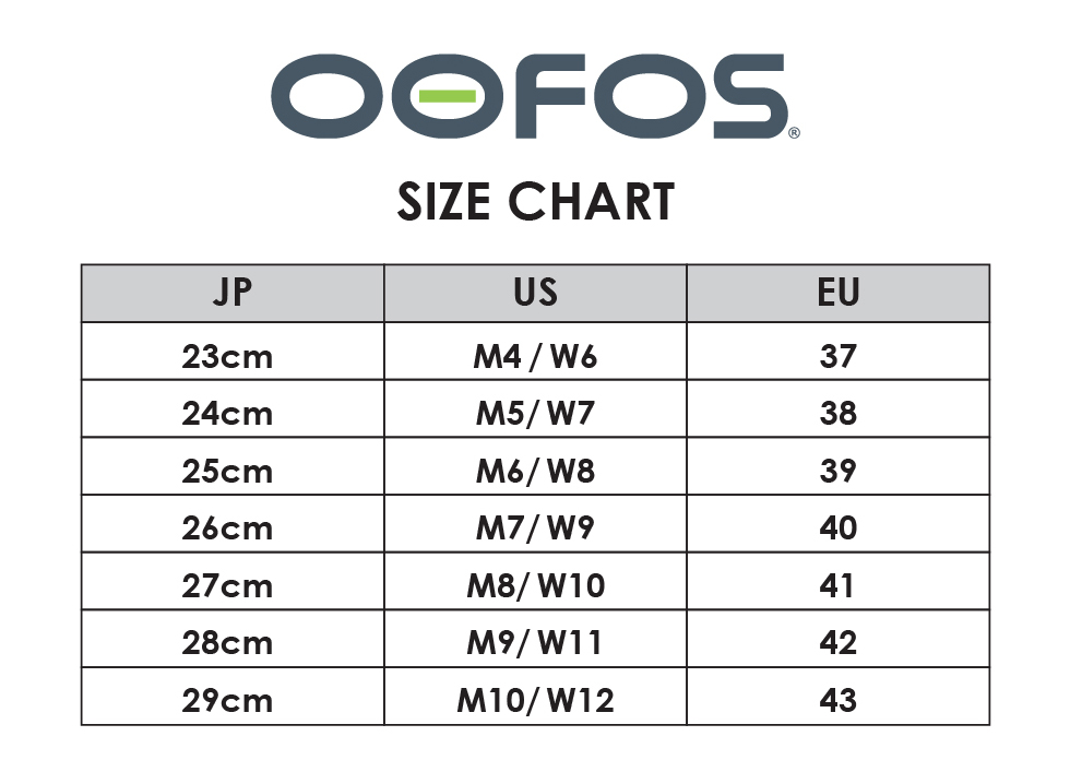 OOFOSサイズ表