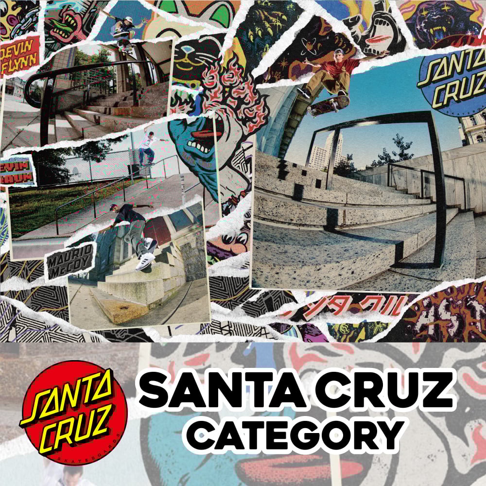 ビンテージ サンタクルーズ SANTACRUZ バナー ポスター Santa Cruz Classic Dot Vinyl Banner 36x36 - White | SoCal Skateshop