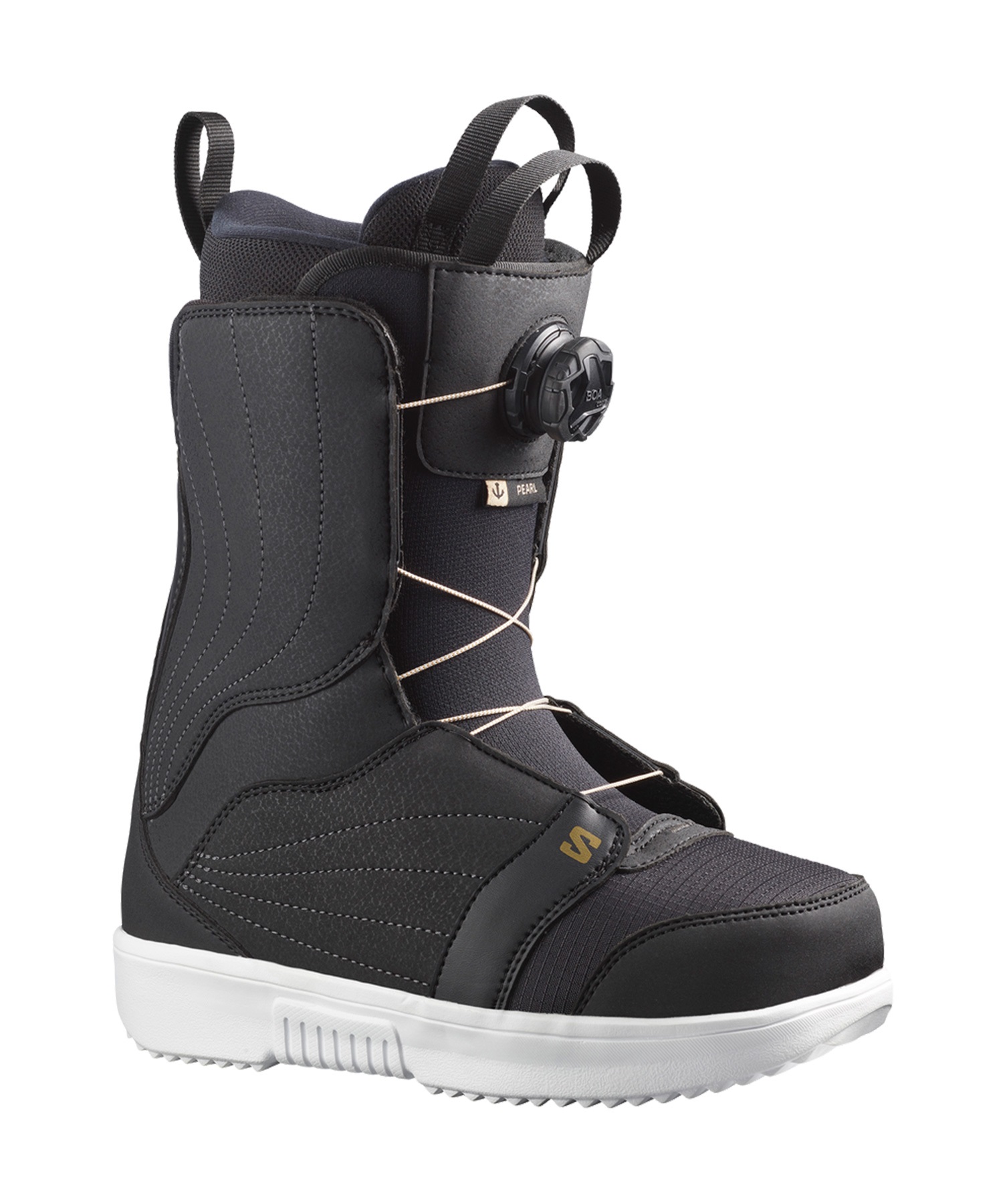 SALOMON サロモン スノーボード ブーツ レディース PEARL BOA ムラサキスポーツ 24-25モデル LL A19(BlackWhiteGold-22.0cm)