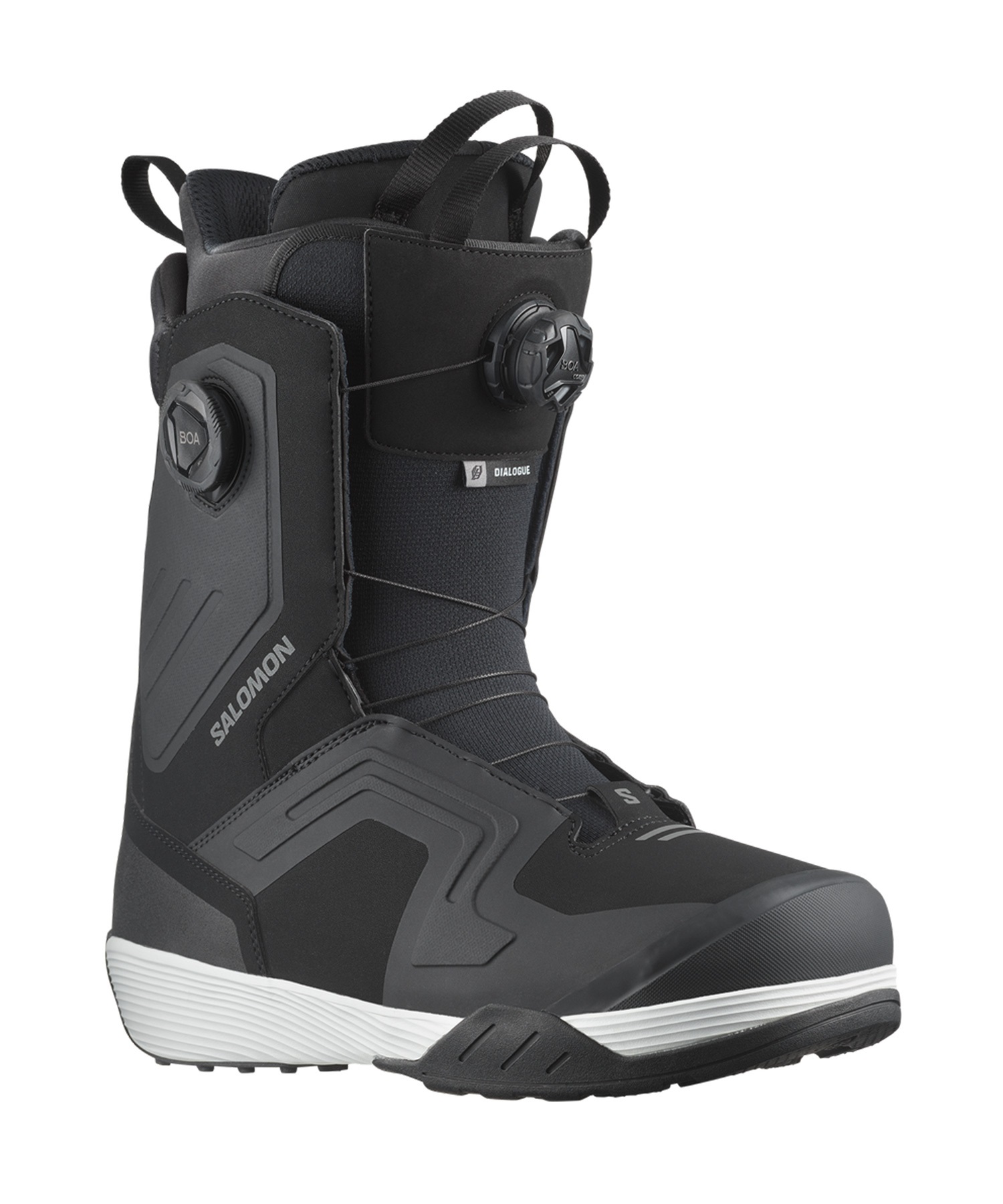 SALOMON サロモン スノーボード ブーツ メンズ ワイド DIALOGUE DUAL BOA WIDE ムラサキスポーツ 24-25モデル LL A19(BlackBlackWhite-25.0cm)