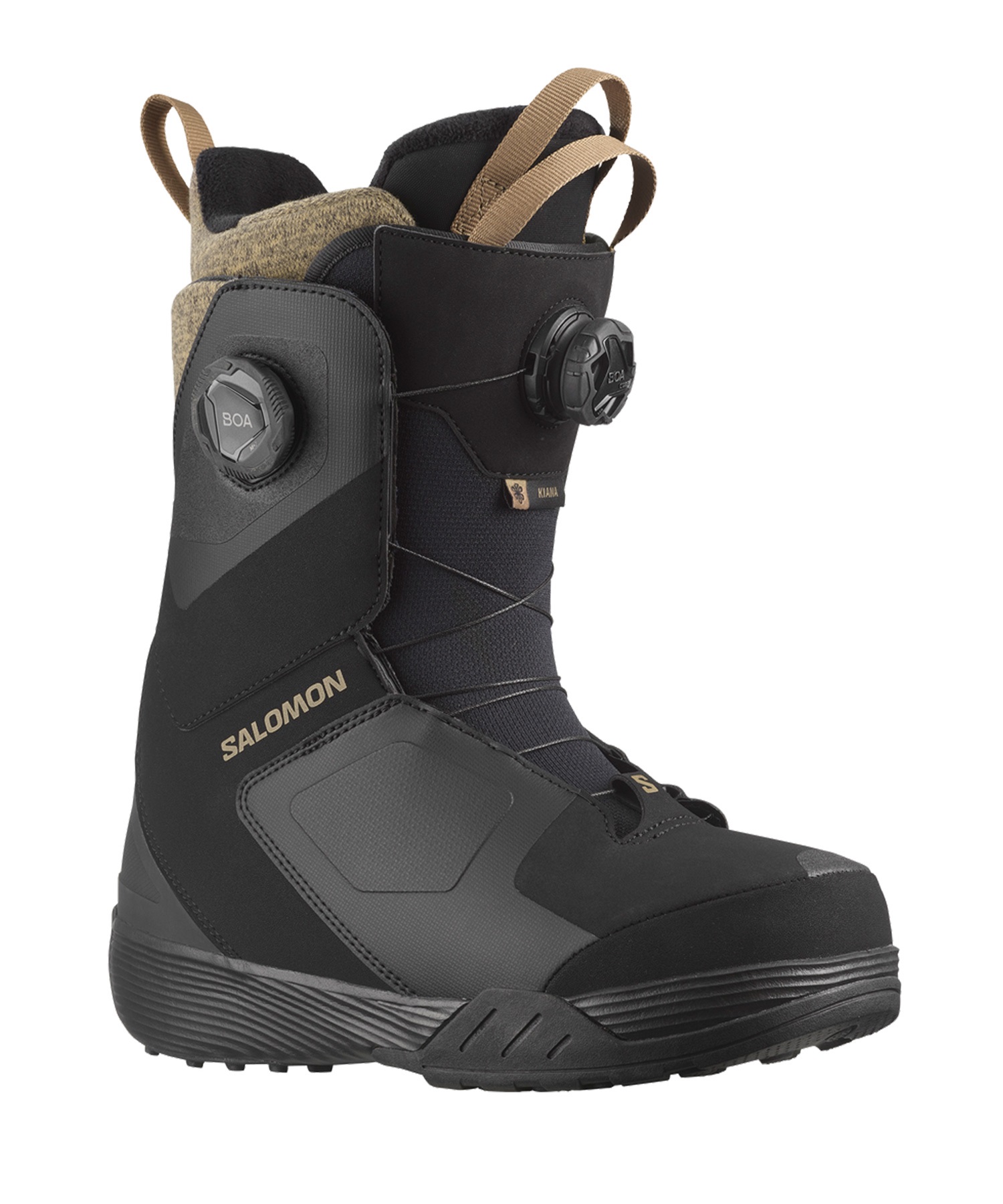 SALOMON サロモン スノーボード ブーツ レディース KIANA DUAL BOA ムラサキスポーツ 24-25モデル LL A19(BlackBlackSepiaTint-22.0cm)