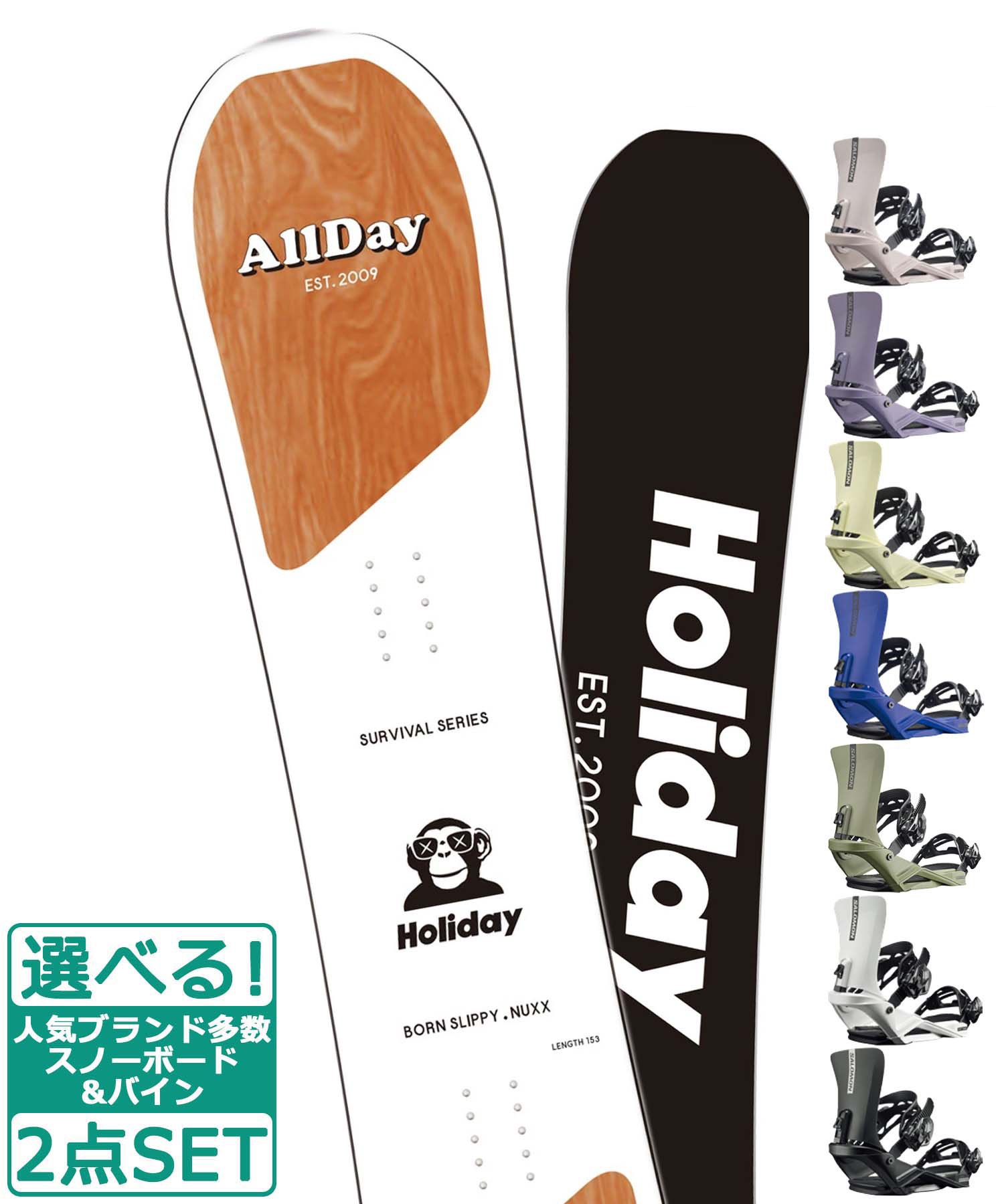 ☆スノーボード＋バインディング 2点セット HOLIDAY ホリデイ ALLDAY SALOMON サロモン RHYTHM 23-24モデル ムラサキスポーツ(143cm-White-S)