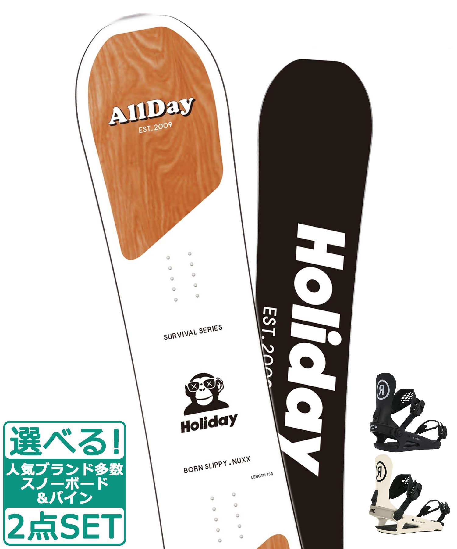 ☆スノーボード＋バインディング 2点セット HOLIDAY ホリデイ ALLDAY RIDE ライド R22040110 C-2 23-24モデル ムラサキスポーツ(139cm-BLACK-M)