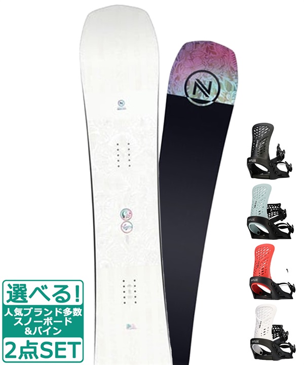 ☆スノーボード＋バインディング 2点セット NIDECKER ナイデッカー Venus FLUX フラックス PR 23-24モデル ムラサキスポーツ