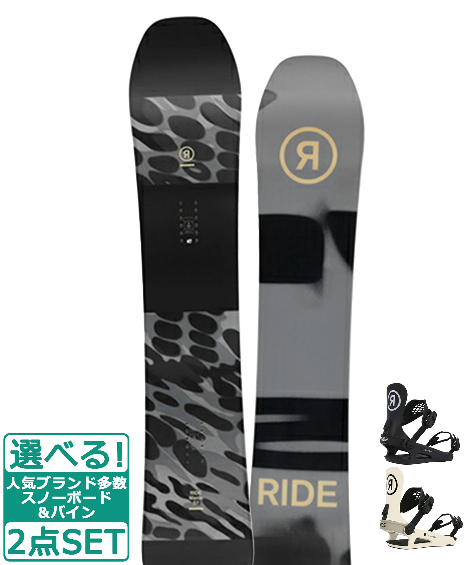 ☆スノーボード＋バインディング 2点セット RIDE ライド MANIC RIDE ライド R22040110 C-2 23-24モデル ムラサキスポーツ(151cm-BLACK-M)