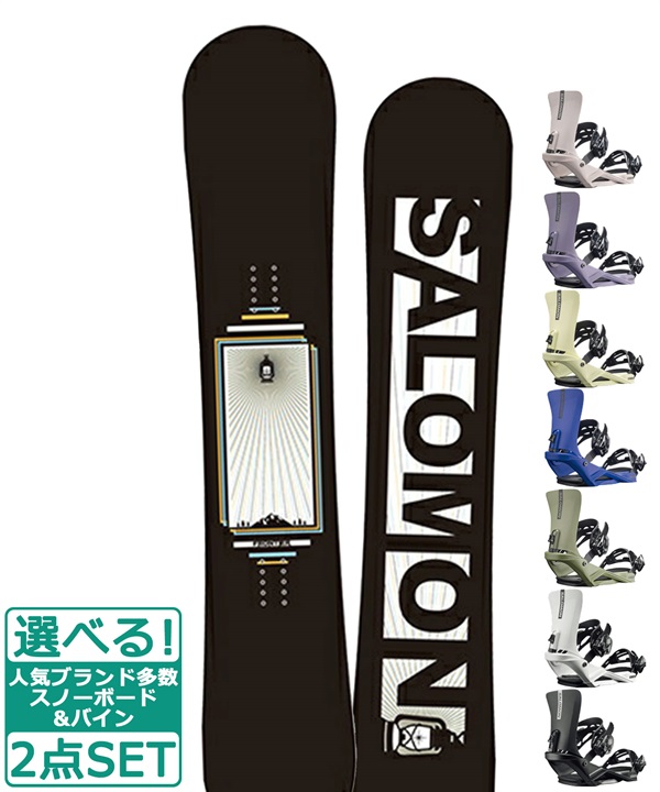 ☆スノーボード＋バインディング 2点セット SALOMON サロモン FRONTIER SALOMON サロモン RHYTHM 23-24モデル ムラサキスポーツ