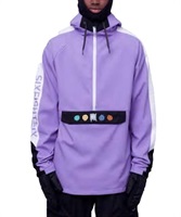 スノーボード ウェア ジャケット ユニセックス 686 シックスエイトシックス M2WCST02 WATERPROOF ANORAK 23-24モデル KK A26(VIOLETCOLORBLOCK-S)