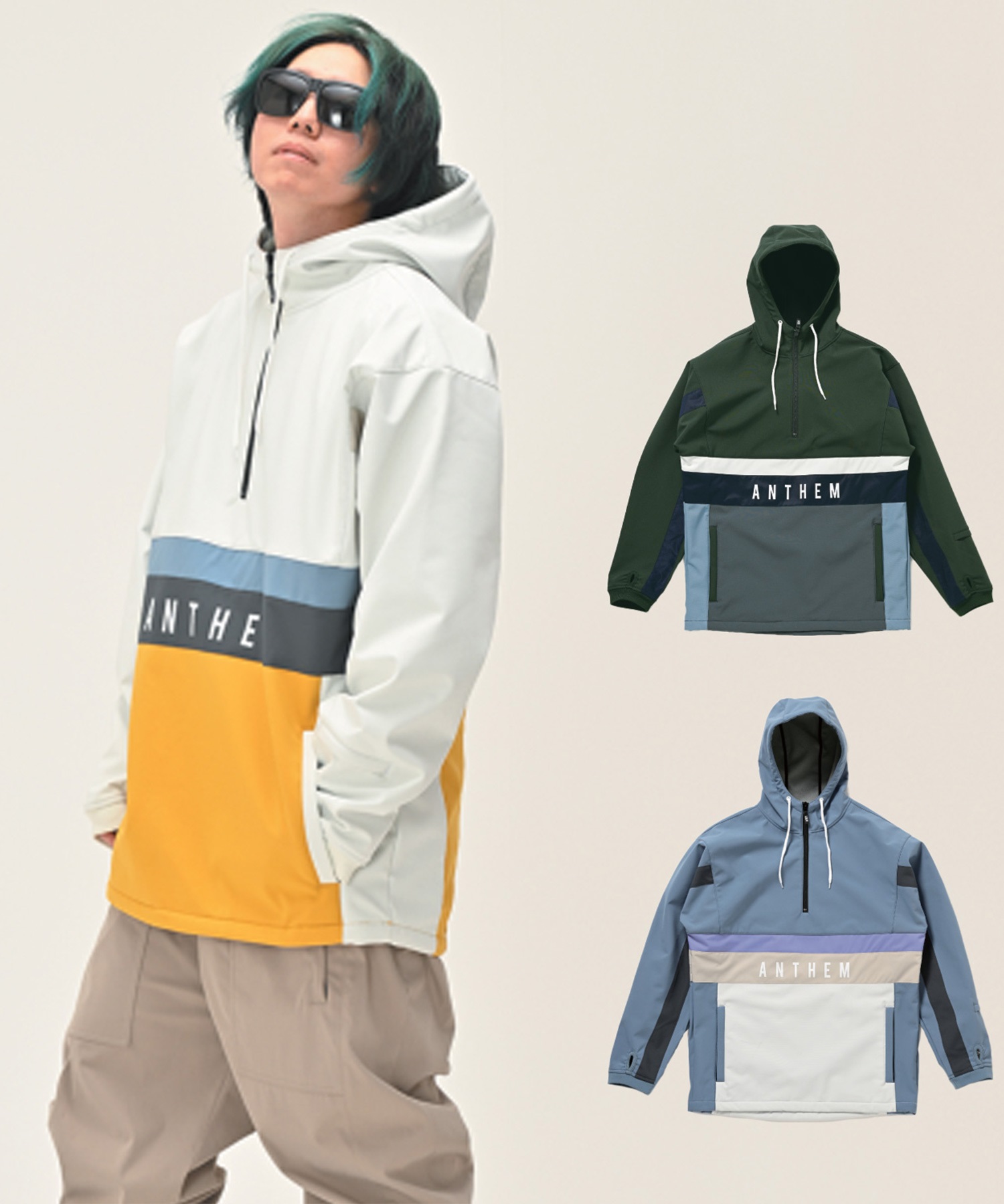 スノーボード ウェア ジャケット ユニセックス ANTHEM アンセム AN23040 WINGZIP 23-24モデル kk C25(FOGBLUEOFFWHITE-S)