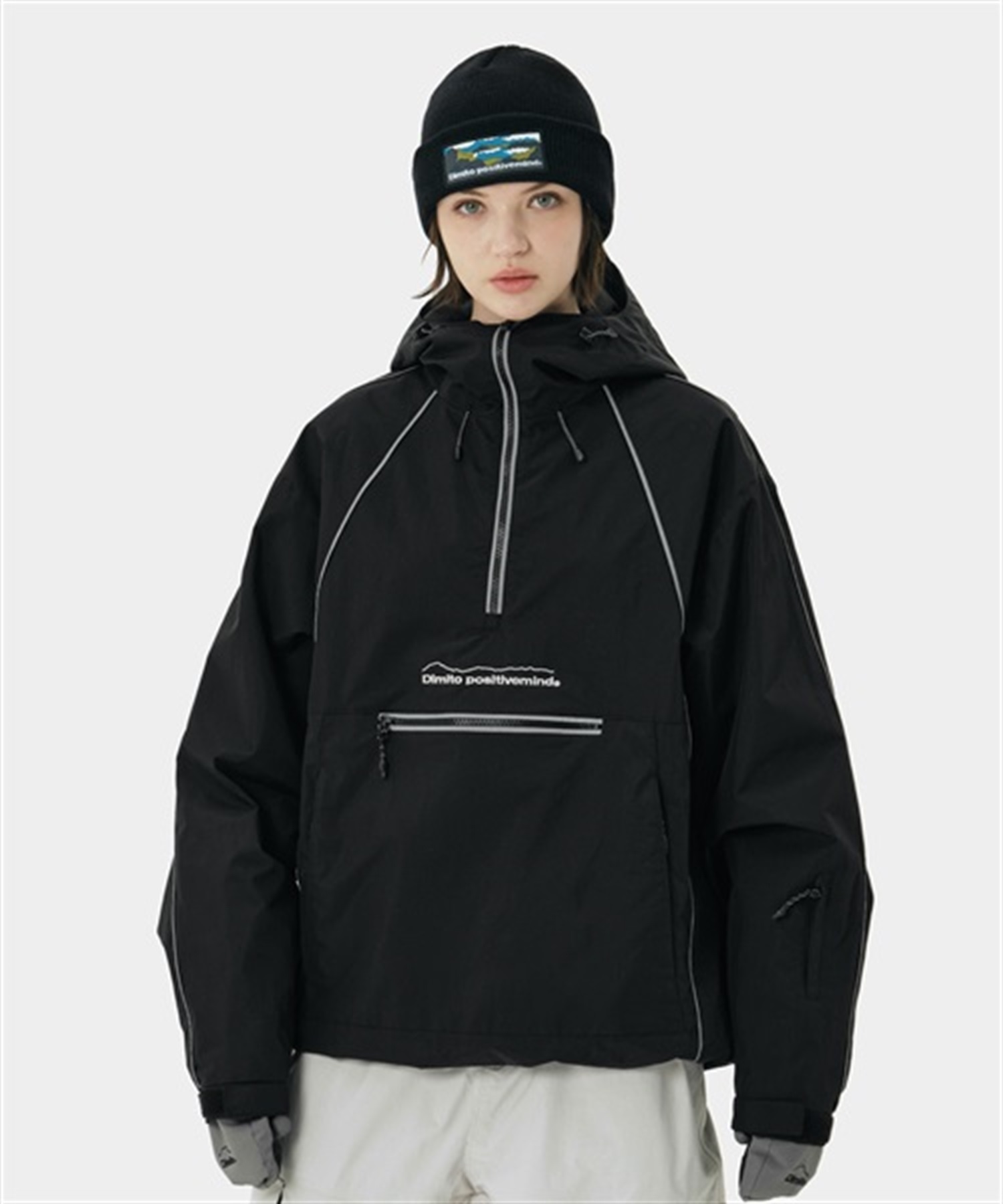 DIMITO ディミト スノーボード ウェア ジャケット ユニセックス NHTK34 TRACK PULLOVER JACKET 23-24モデル ムラサキスポーツ KK H12(BLACK-S)