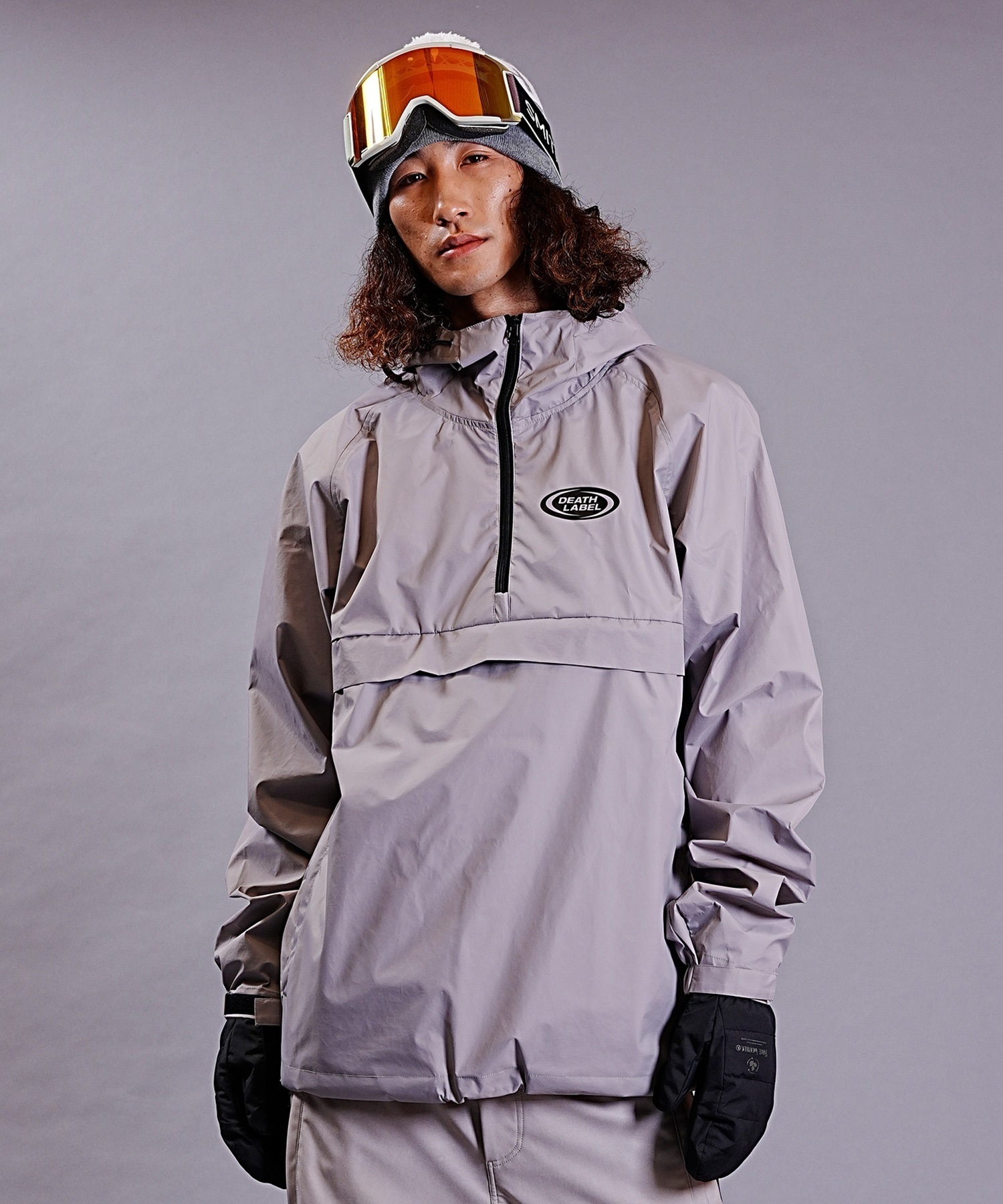 スノーボード ウェア ジャケット ユニセックス DEATHLABEL デスレーベル ANORAK JKT LOGO 23-24モデル ムラサキスポーツ KK I21(GREY-M)