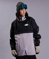 スノーボード ウェア ジャケット ユニセックス DEATHLABEL デスレーベル ANORAK JKT TWOTONE 23-24モデル ムラサキスポーツ KK I21(BLKGREY-M)