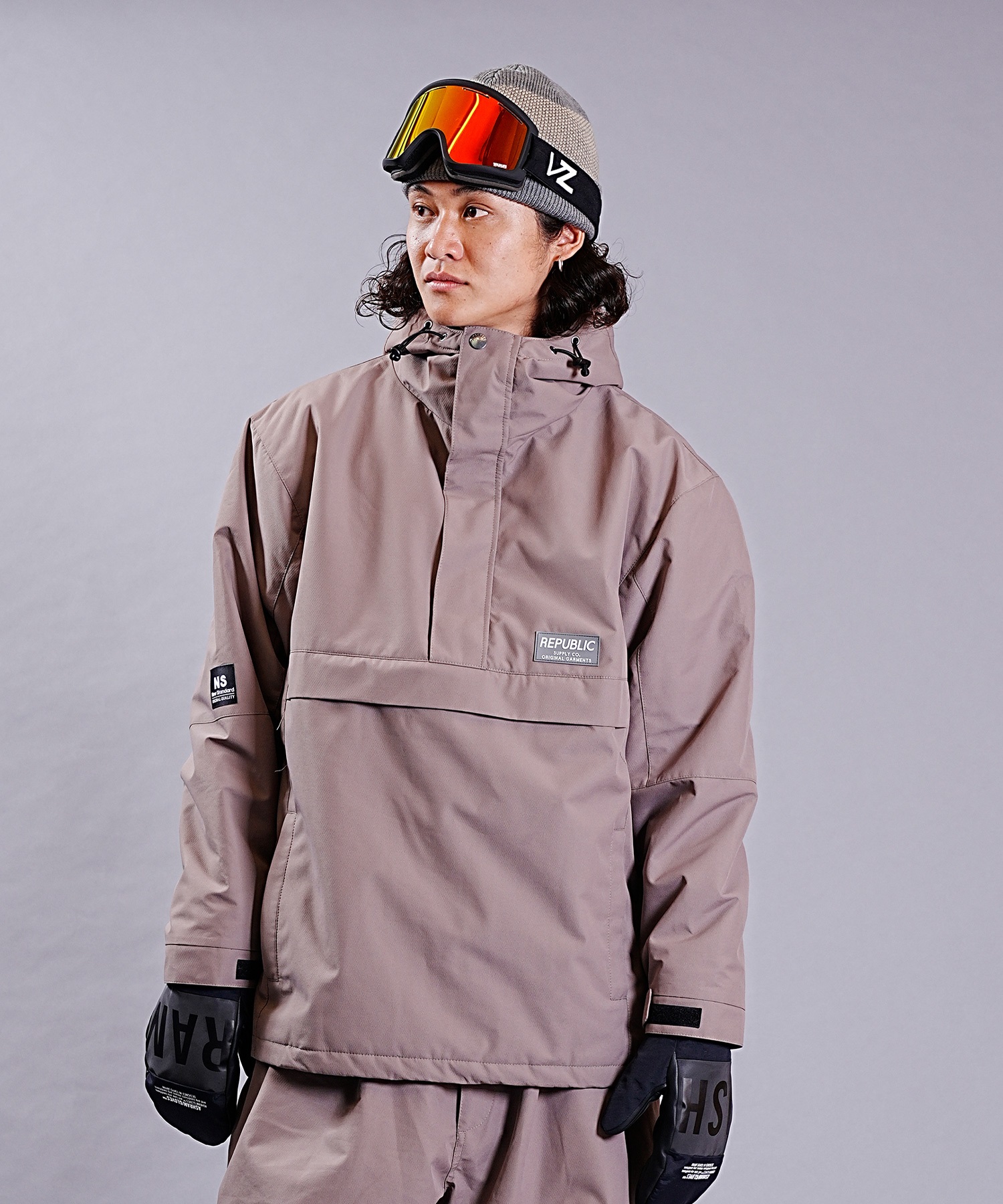 REPUBLIC リパブリック スノーボード ウェア ジャケット ユニセックス TRAIL PULLOVER JACKET 23-24モデル KK H5(Mocha-S)