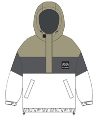 スノーボード ウェア ジャケット ユニセックス DUB ダブ HALF-ZIP PANEL 23-24モデル ムラサキスポーツ KX G29(WHITE-M)