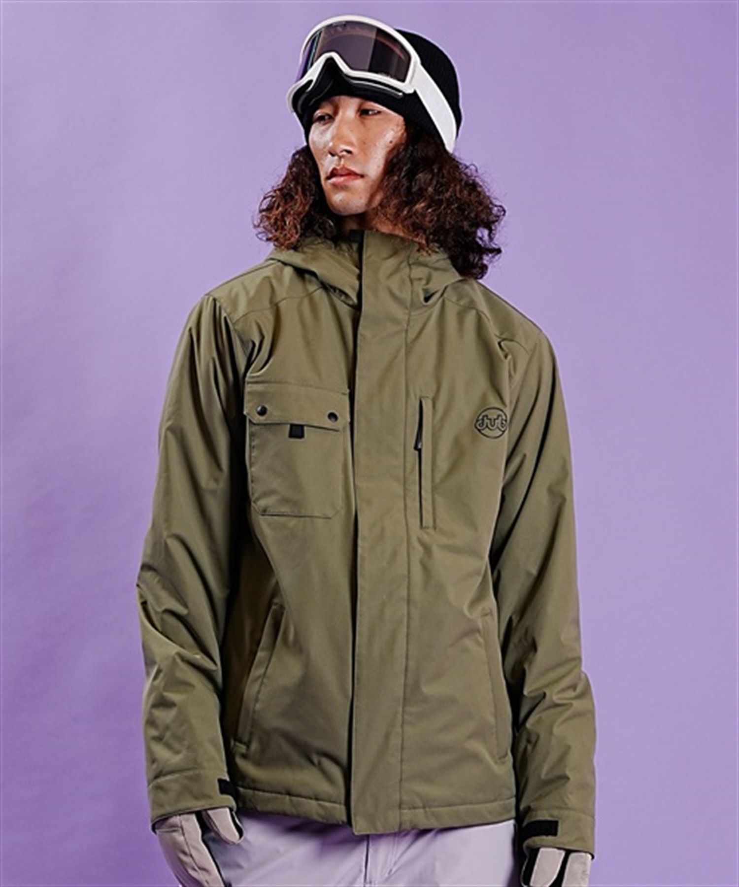 スノーボード ウェア ジャケット ユニセックス DUB ダブ BATTING ZIP UP 23-24モデル ムラサキスポーツ KX G29(OLIVE-M)