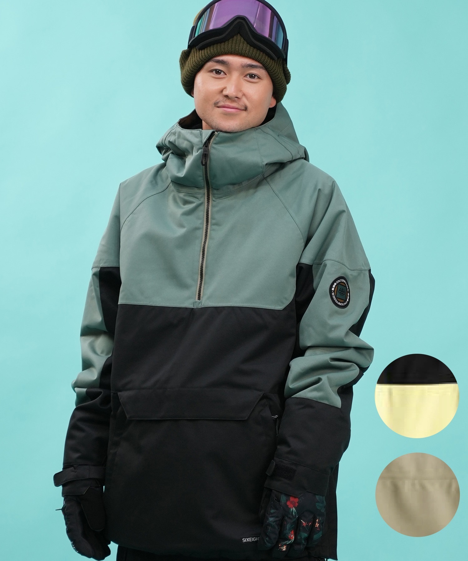 【早期購入/店頭受取対象外】686 シックスエイトシックス RENEWAL INSULATED ANORAK ユニセックス スノーボード ウェア ジャケット 24-25モデル M2W116 LL(CPBLK-S)