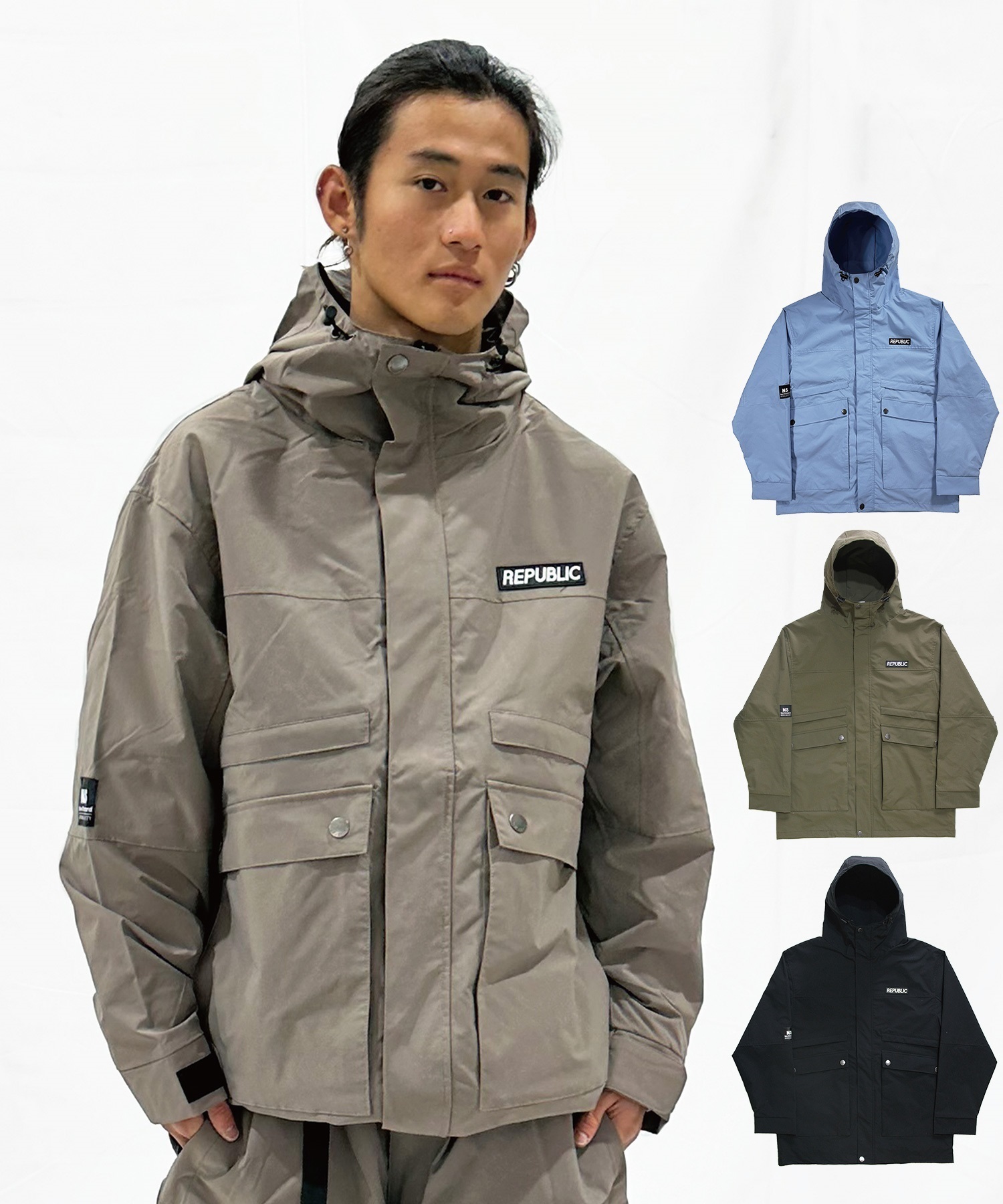 【早期購入/店頭受取対象外】REPUBLIC リパブリック スノーボード ウェア ジャケット ユニセックス JK LUV SIC PARKA ムラサキスポーツ 24-25モデル LL E9(OLV-S)