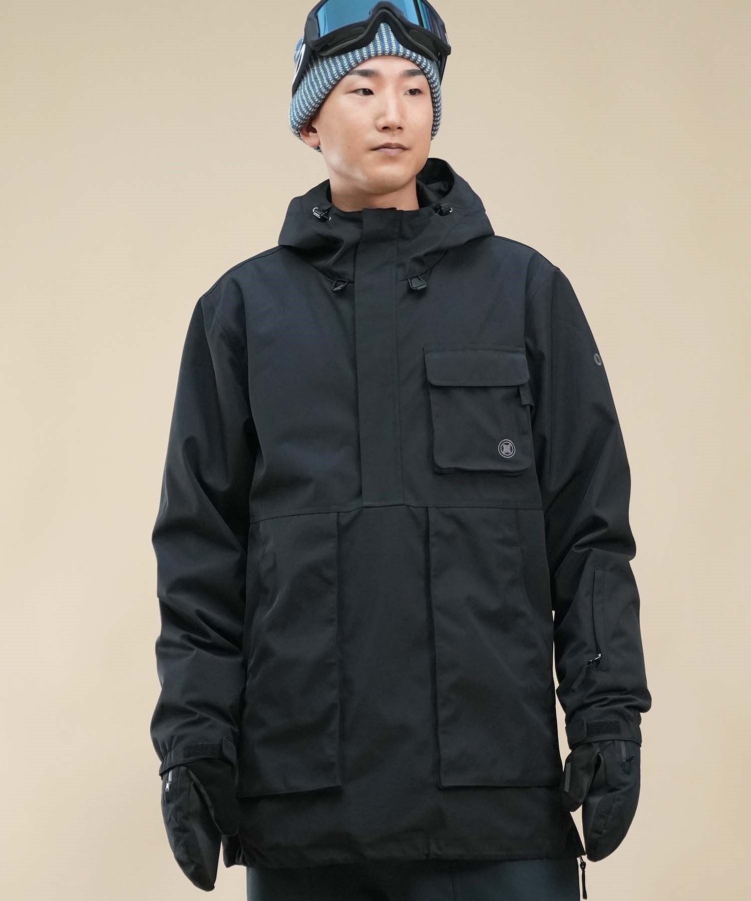 【天パー】VESP スノーボードウェア 上下セット ブラック ストライプ VESP スノーボードウェア上下セット